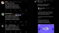 Fans reacting to Suga and IU's win (Image via Twitter)
